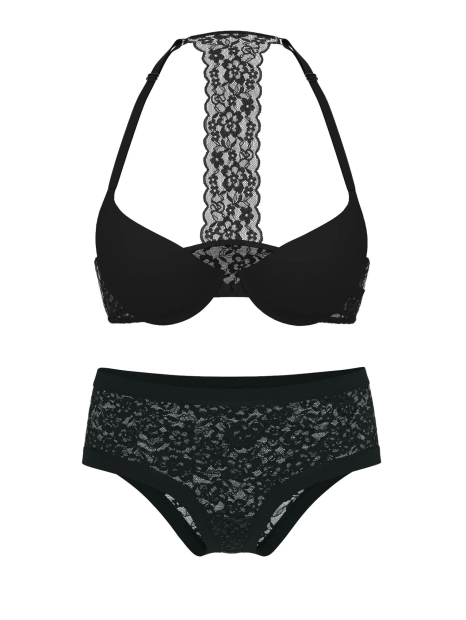 Комплект білизни Victoria's Secret бюстгальтер і трусики 1159852427 (Чорний 34B/S)