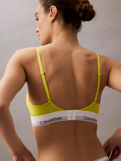 Женский комплект белья Calvin Klein лиф триангл и трусики тонг 1159852613 (Салатовый S)