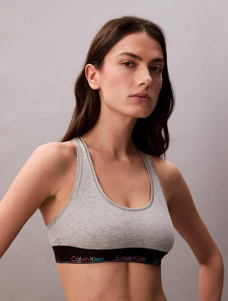 Женский комплект Calvin Klein топ и трусики тонг 1159852622 (Серый M)