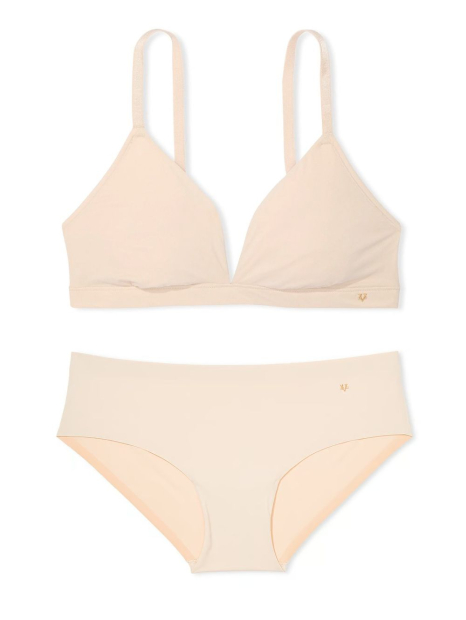 Базовий комплект білизни Victoria's Secret бралетт та трусики хіпхагери 1159852781 (Бежевий XL)