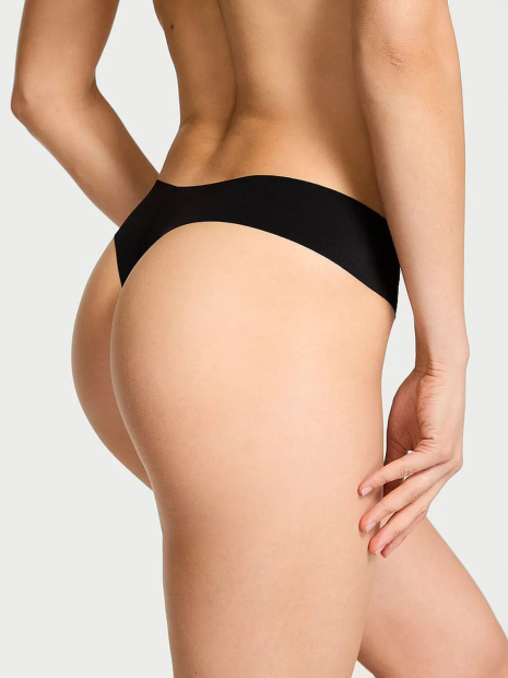 Бесшовный комплект белья Victoria's Secret бюст Push-up и трусики тонг 1159853527 (Черный M)