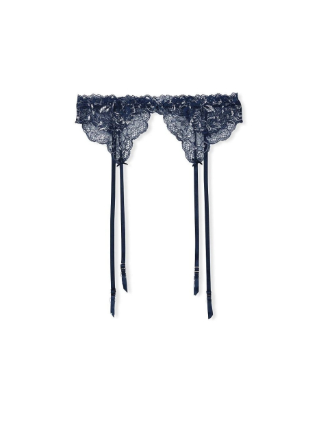 Комплект белья с вышивкой Victoria's Secret корсет и пояс для чулок 1159855165 (Синий XS)