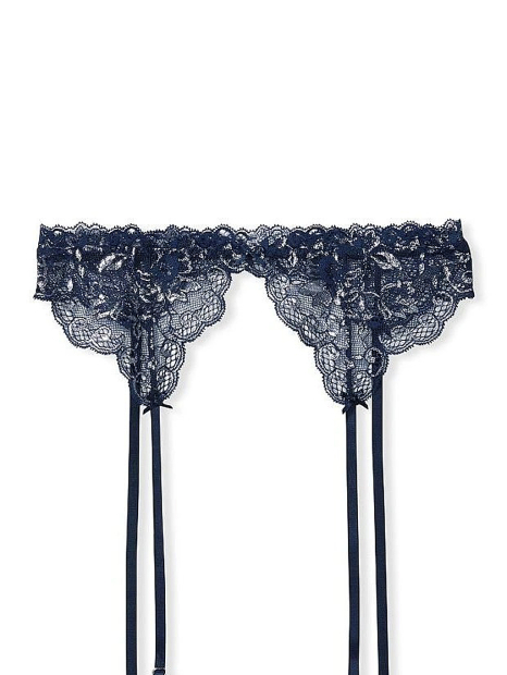Комплект белья с вышивкой Victoria's Secret корсет и пояс для чулок 1159855165 (Синий XS)