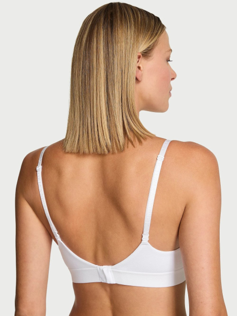 Женский комплект белья со стразами Victoria's Secret лиф и трусики хипхаггеры 1159856086 (Белый 34C/S)