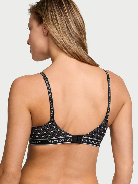 Женский комплект белья Victoria's Secret лиф Push-up и трусики тонг 1159856344 (Черный 32C/XS)