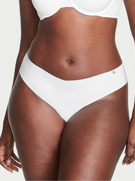 Женский комплект белья Victoria's Secret лиф и бесшовные трусики тонг 1159856349 (Белый 34C/M)