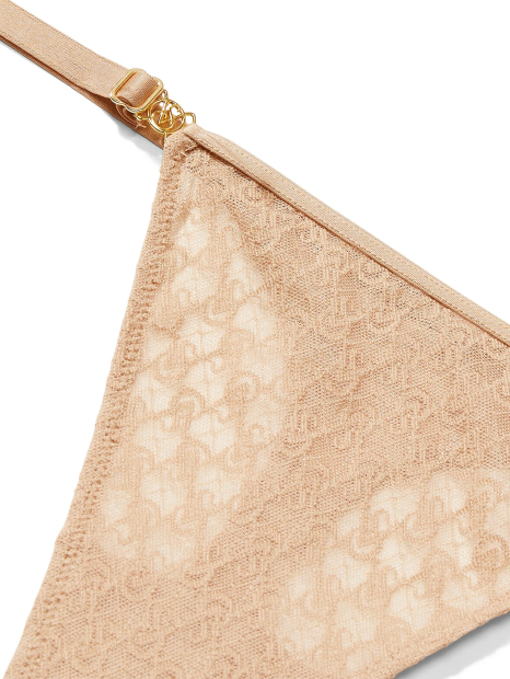 Комплект белья Victoria's Secret бюст Push-Up и трусики тонг 1159856439 (Бежевый 32C/S)