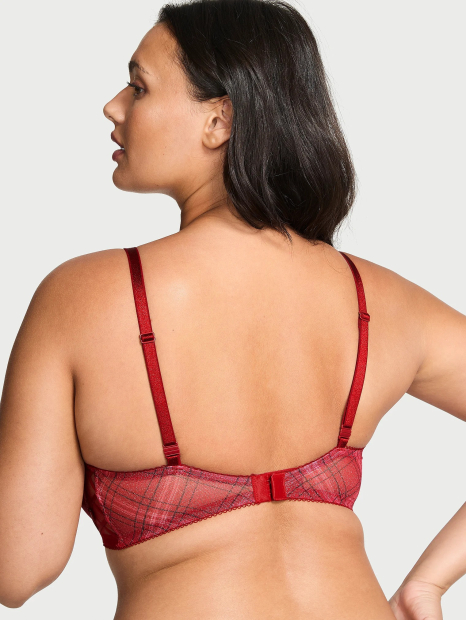 Комплект белья Victoria's Secret бюст Push-Up и трусики тонг 1159857126 (Красный 34A/S)