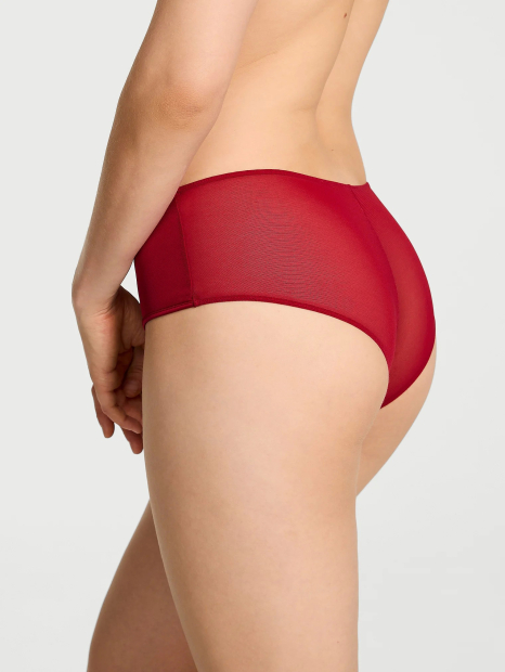 Комплект белья Victoria's Secret PINK со стразами бралетт Push-up и трусики чики 1159857473 (Красный M)