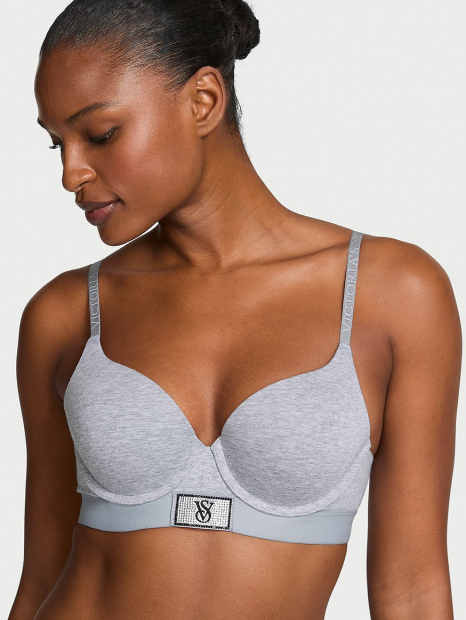 Женский комплект белья Victoria's Secret бюст Push-Up и трусики шортики 1159857687 (Серый 40C/XL)