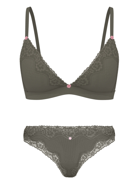 Комплект белья Victoria's Secret бралетт триангл и трусики тонг 1159857728 (Зеленый XL)