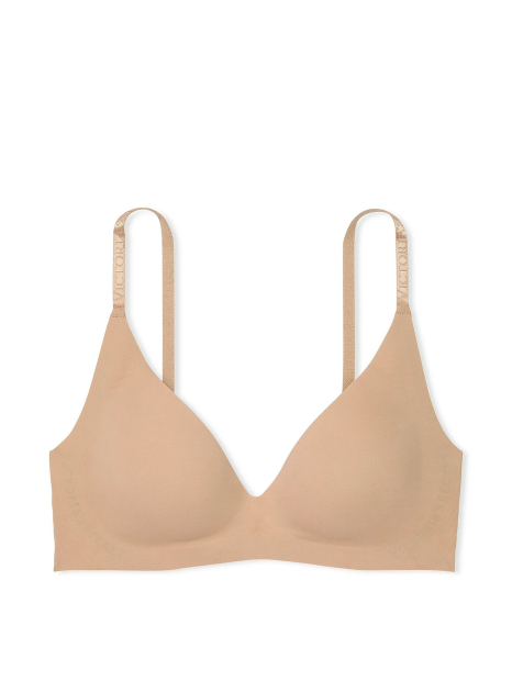 Бесшовный комплект белья Victoria's Secret бюст Push-up и трусики тонг 1159857784 (Бежевый M)