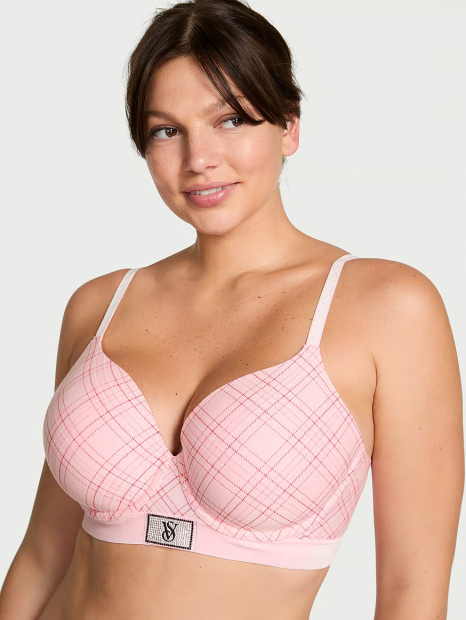 Жіночий комплект білизни зі стразами Victoria's Secret 1159857831 (Рожевий 36C/L)