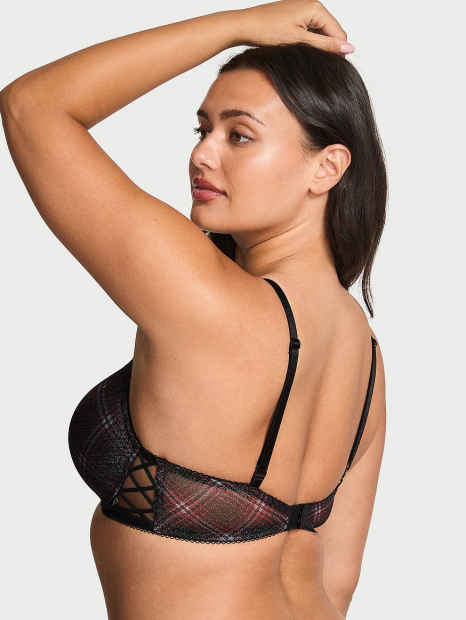 Комплект білизни Victoria's Secret погруддя Push-Up та трусики тонг 1159858325 (Чорний 32B/XS)