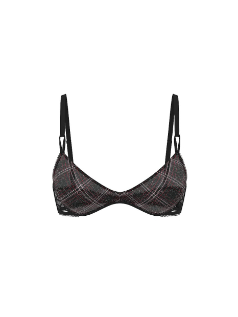 Комплект білизни Victoria's Secret погруддя Push-Up та трусики тонг 1159858325 (Чорний 32B/XS)