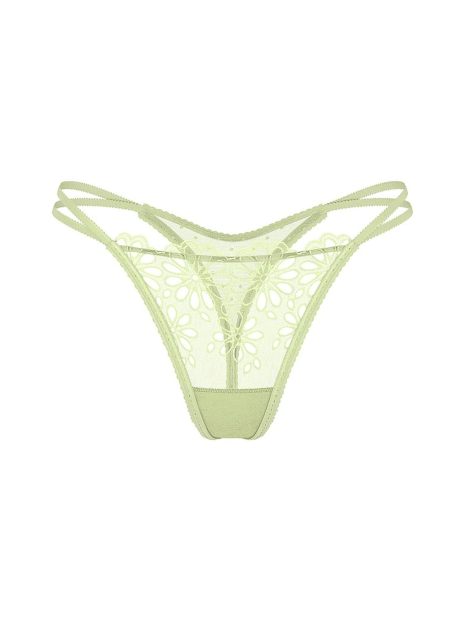 Ажурний комплект білизни Victoria's Secret погруддя Push-Up та трусики тонг 1159858351 (Салатовий 32B/XS)