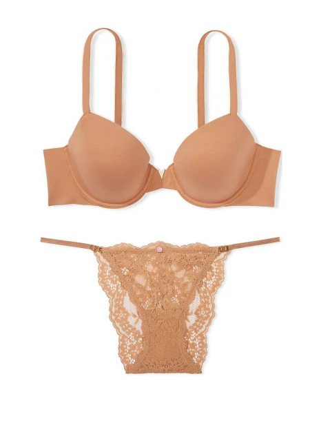 Комплект белья Victoria's Secret лиф и трусики бикини 1159858772 (Коричневый 44D/XXL)