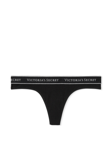 Женский комплект белья Victoria's Secret лиф и трусики тонг 1159859104 (Черный 34C/M)