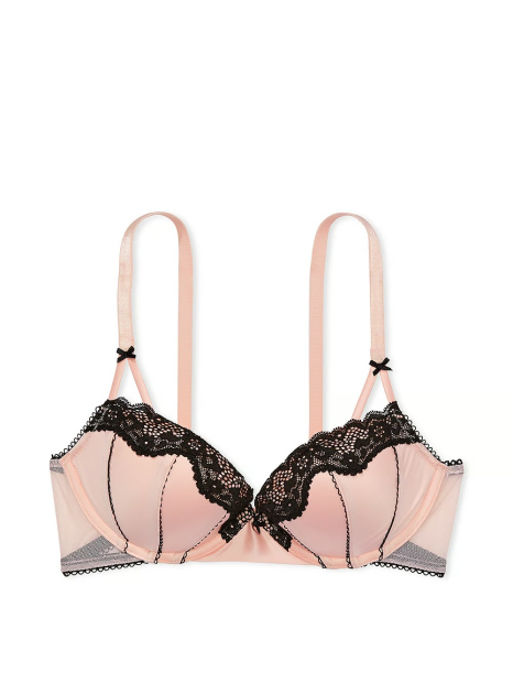 Комплект білизни Victoria's Secret бюст Push-Up та трусики бразилії 1159859249 (Рожевий 36B/M)