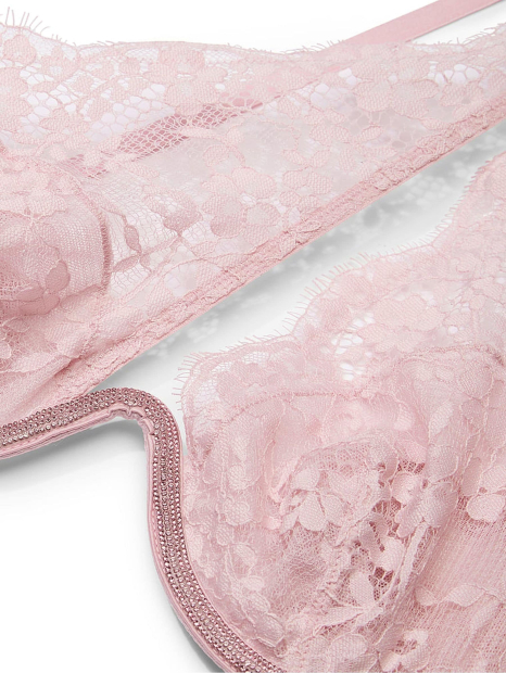 Кружевной комплект Victoria's Secret бюстгальтер на одно плечо и трусики бразильяны 1159859328 (Розовый XS)