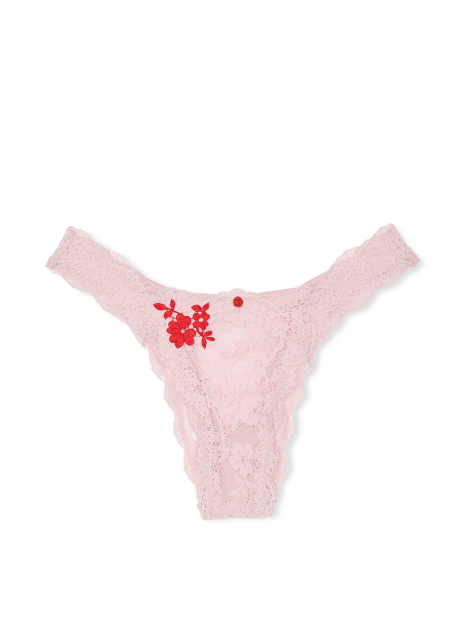 Кружевной комплект Victoria's Secret бюстгальтер на одно плечо и трусики бразильяны 1159859328 (Розовый XS)