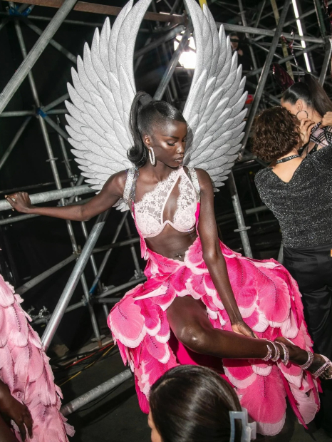 Кружевной комплект Victoria's Secret бюстгальтер на одно плечо и трусики бразильяны 1159859328 (Розовый XS)