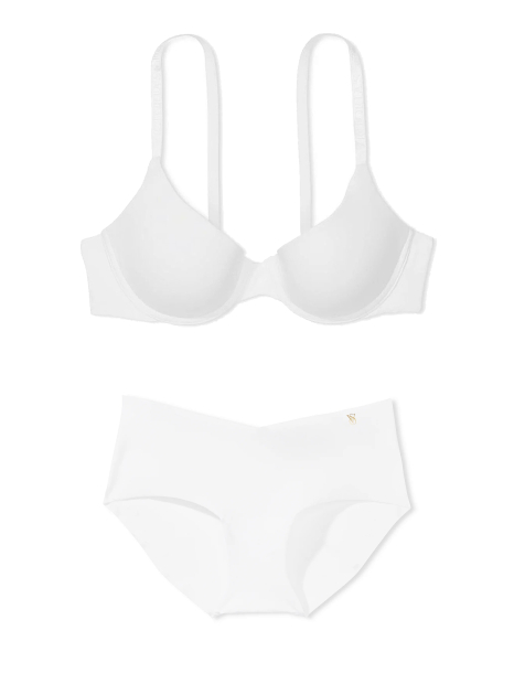 Комплект белья Victoria's Secret бюст и трусики хипхаггеры 1159859419 (Белый 38C/XL)