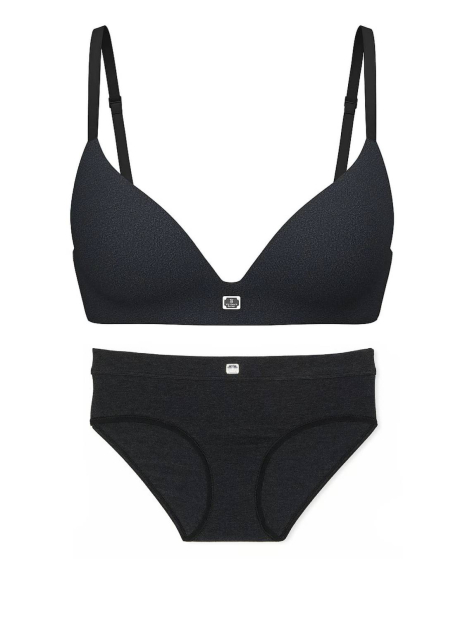 Женский комплект белья Victoria's Secret лиф и трусики хипхаггеры 1159859514 (Серый 36C/L)