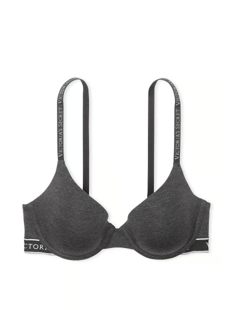 Женский комплект белья Victoria's Secret лиф и трусики хипхаггеры 1159859517 (Черный/Серый 36C/L)