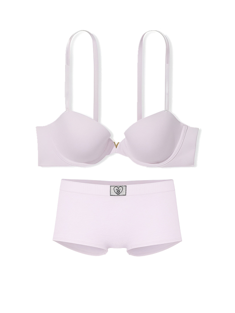Женский комплект белья Victoria's Secret лиф и трусики шортики 1159859594 (Сиреневый 38B/M)