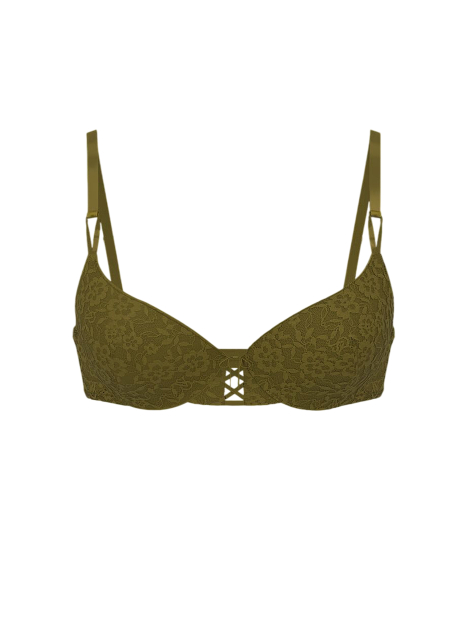 Жіночий комплект білизни Victoria's Secret погруддя Push-Up та трусики тонг 1159859738 (Зелений 38C/XL)