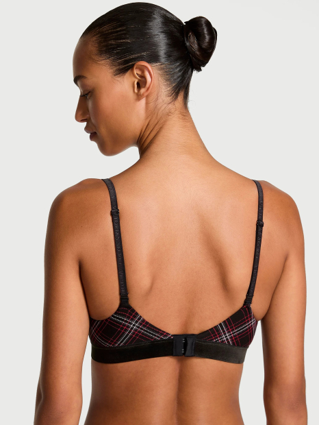 Жіночий комплект білизни зі стразами Victoria's Secret ліф і трусики 1159859965 (Чорний 40D/XXL)