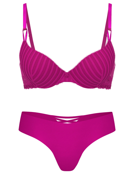 Комплект белья Victoria's Secret бюст и трусики тонг 1159860088 (Фиолетовый 34C/M)