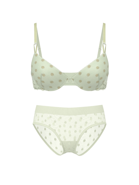 Сітчастий комплект білизни Victoria's Secret бюст та трусики хіпхагери 1159860240 (Салатовий 36B/M)