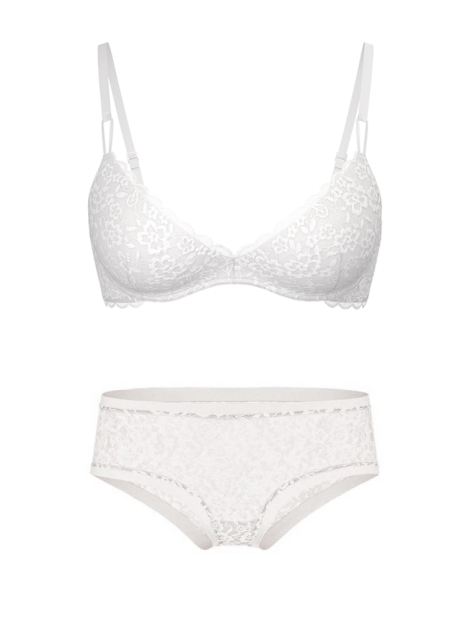 Мереживний комплект Victoria's Secret погруддя Push-Up і трусики чики 1159860734 (Білий 34A/XS)