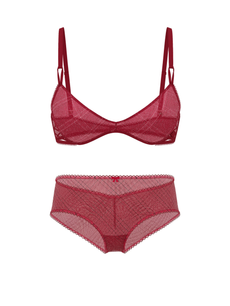 Комплект білизни Victoria's Secret погруддя Push-Up та трусики чики 1159860823 (Червоний 34C/M)