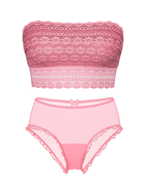 Комплект білизни Victoria's Secret бралетт бандо та трусики чики 1159860874 (Рожевий S)