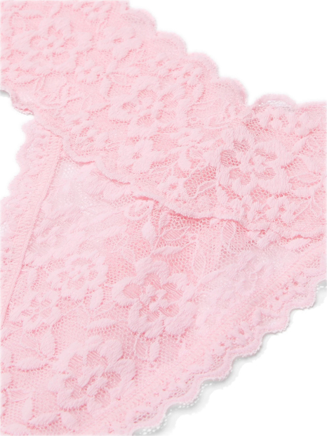 Мереживний комплект Victoria's Secret бюст Push-Up та трусики тонг 1159860875 (Рожевий 36B/L)