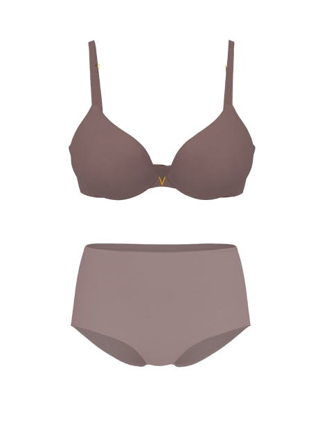 Комплект белья Victoria's Secret бюстгальтер и трусики брифы 1159861092 (Коричневый 36D/L)