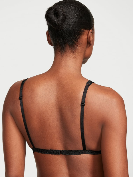 Комплект белья Victoria's Secret лиф триангл и трусики тонг 1159861094 (Черный S)