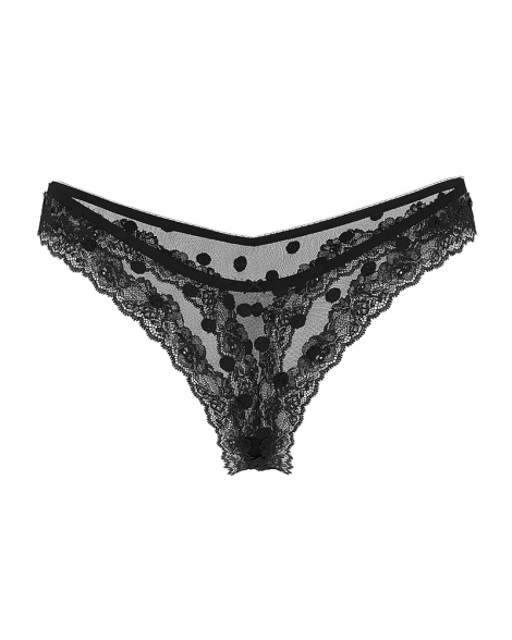 Комплект белья Victoria's Secret лиф триангл и трусики тонг 1159861094 (Черный S)