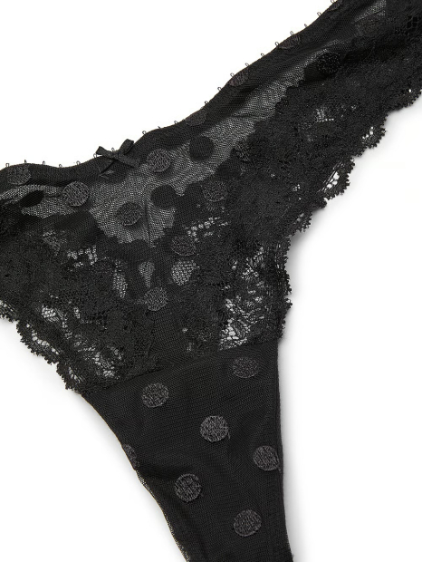Комплект белья Victoria's Secret лиф триангл и трусики тонг 1159861094 (Черный S)