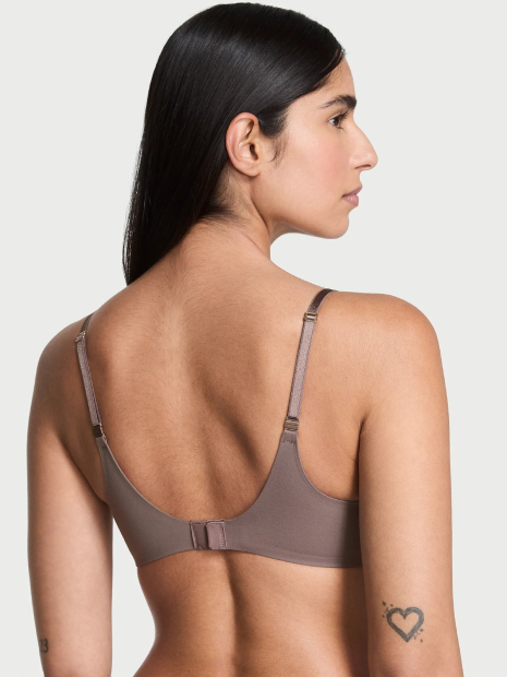 Женский комплект белья Victoria's Secret лиф Push-Up и трусики тонг 1159861095 (Коричневый 38D/XL)