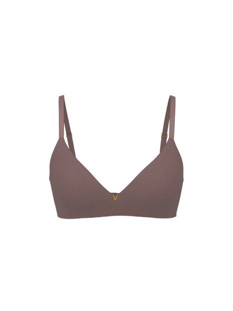 Женский комплект белья Victoria's Secret лиф Push-Up и трусики тонг 1159861095 (Коричневый 38D/XL)
