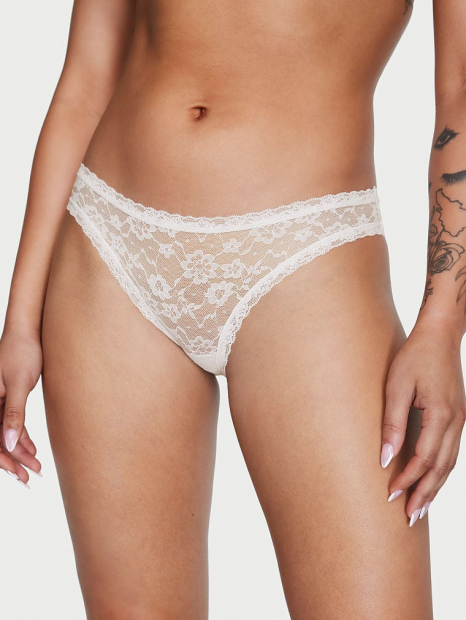 Кружевной комплект белья Victoria's Secret бюст и трусики бикини 1159861392 (Молочный 40D/XXL)