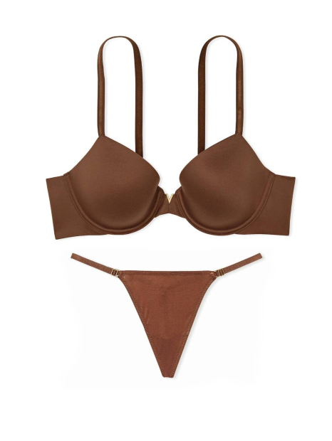 Комплект білизни Victoria's Secret бюстгальтер та трусики стрінги 1159861397 (Коричневий 44C/XXL)