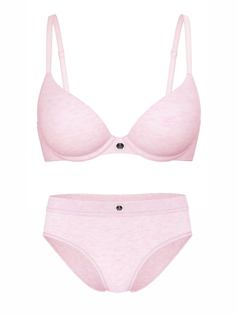 Жіночий комплект білизни Victoria's Secret ліф Push-up та трусики хіпхагери 1159862052 (Рожевий 32C/S)