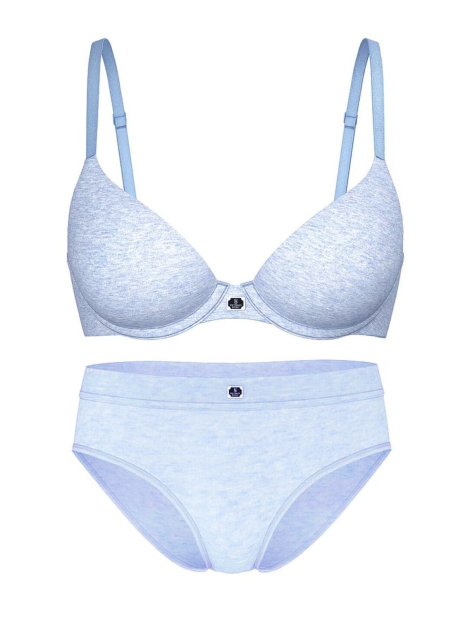 Жіночий комплект білизни Victoria's Secret ліф та трусики хіпхагери 1159862091 (Синій 34B/S)