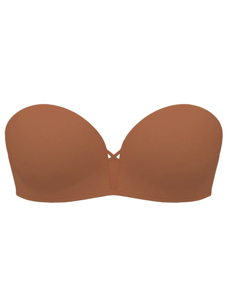 Гладкий комплект білизни Victoria's Secret бюст Push-up та трусики брифи 1159862115 (Коричневий 32B/XS)