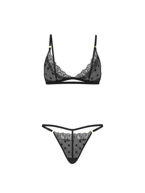 Комплект белья Victoria's Secret бралетт триангл и трусики стринги 1159865456 (Черный XXL)